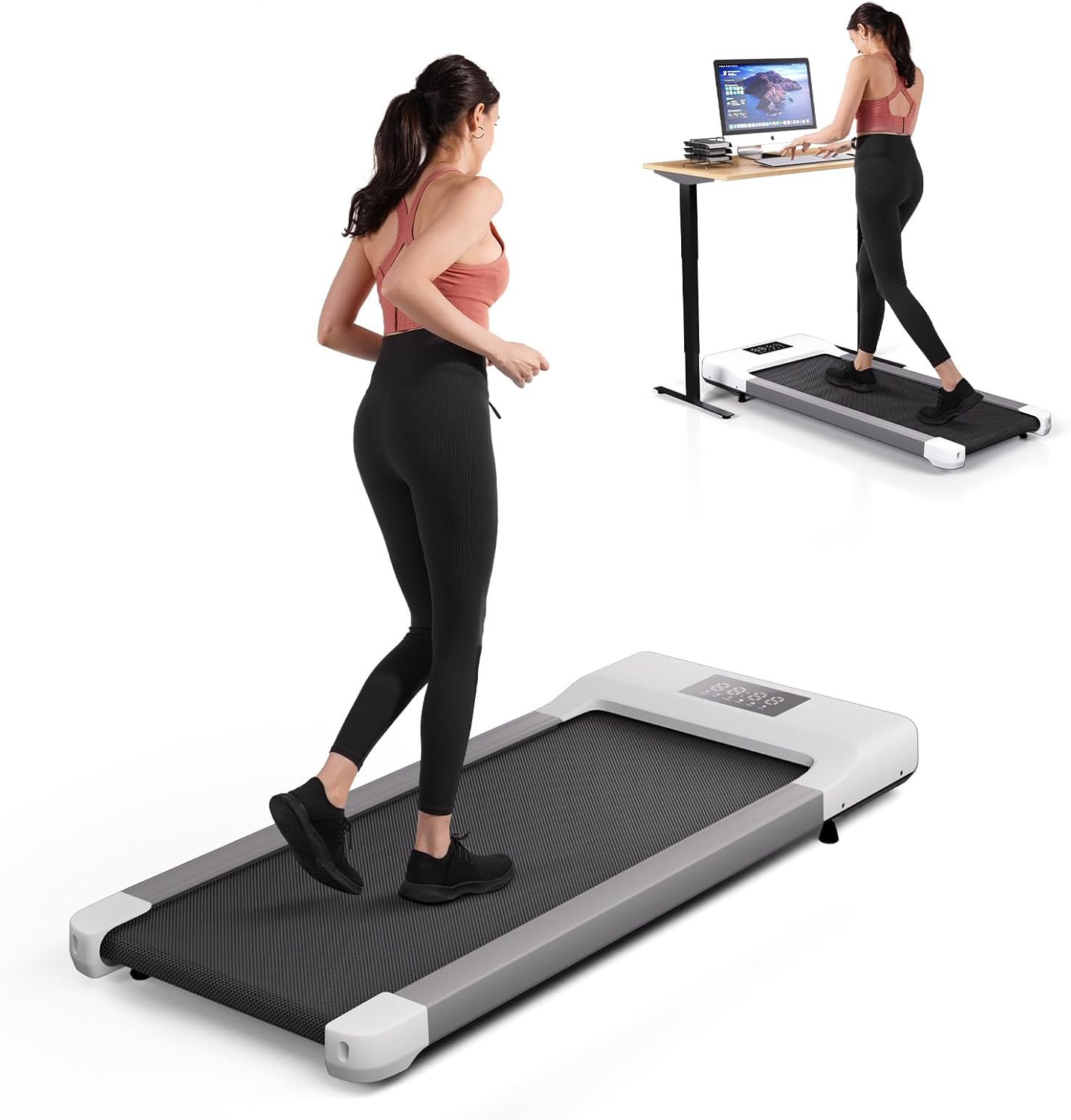 DeerRun Walking Pad -2024 Upgraded, 2.5HP Under Desk Treadmill with No-Assembly Required, Features Fitness Data Tracking, APP & Remote Control, Ultra-Quiet Operation, 300 lbs Capacity DeerRun Walking Pad -2024 Upgraded, 2.5HP Under Desk Treadmill with No-Assembly Required, Features Fitness Data Tracking, APP & Remote Control, Ultra-Quiet Operation, 300 lbs Capacity