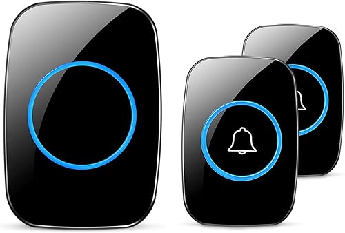 Miniatura 9 de Timbre inalámbrico, kit de timbre de puerta impermeable, distingue puertas delanteras y traseras, alcance de más de 1000 pies y 60 melodías, 5