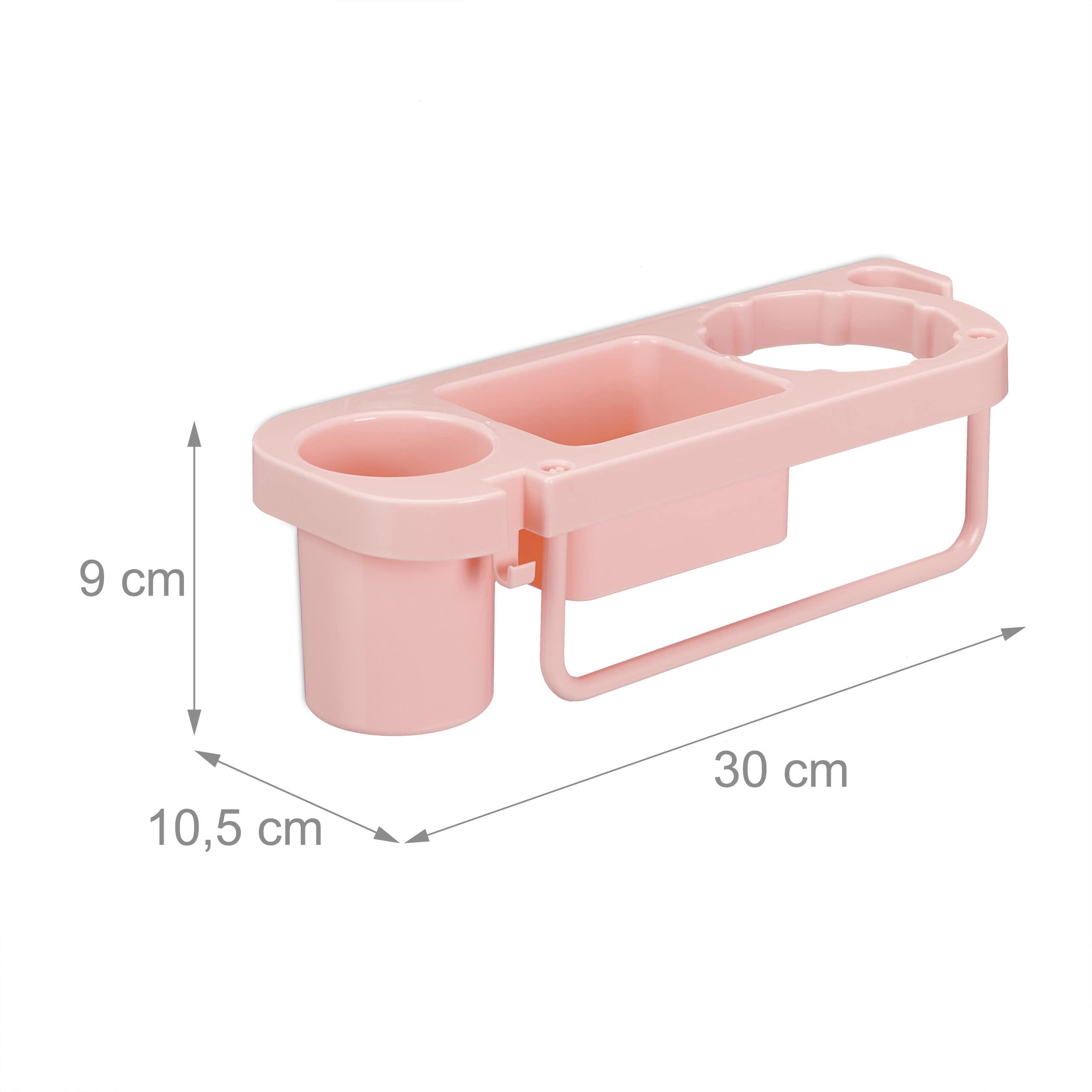 Support à sèche-cheveux sans perçage, plastique, porte-fil et étagères Support à sèche-cheveux sans perçage, plastique, porte-fil et étagères