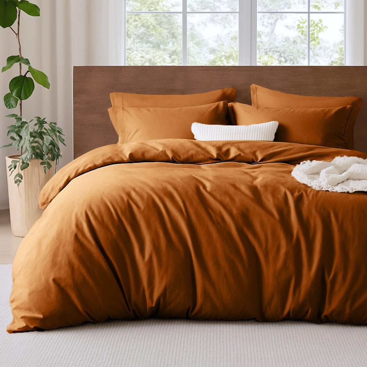 Lanqinglv Bettwäsche 135x200cm 2teilig Leinen-Farben Uni Einfarbig Bettbezug Deckenbezug 135x200cm mit Reißverschluss und Kissenbezug 80x80cm aus Renforce Microfaser