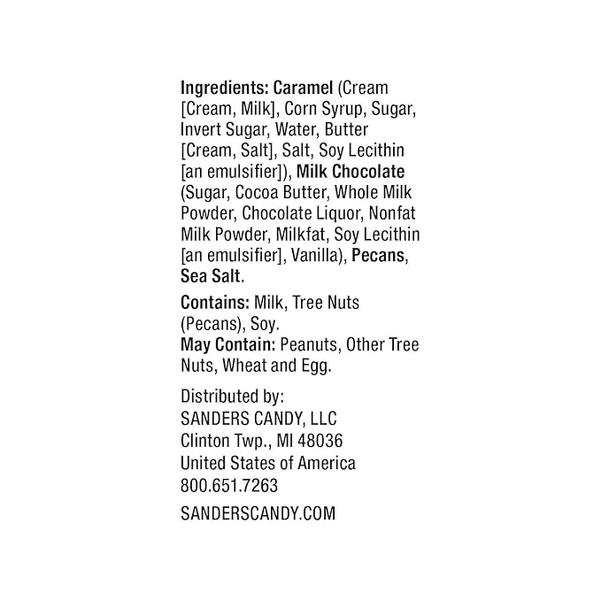 Sanders Confite Milk Chocolate Sea Salt Caramel Pecan Clusters - 16 oz (453.59 g) miniatura 3