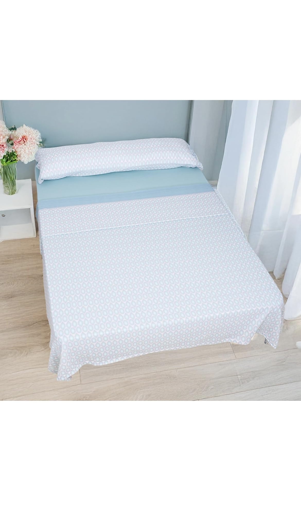 HCT - Juego de Sábanas Térmicas Pirineo 3 Piezas – Sábanas de Invierno Tejido Polar, Incluye Sábana Bajera Ajustable, Encimera y Funda de Almohada (Círculos Verde, Cama 150 (150 x 190/200cm))