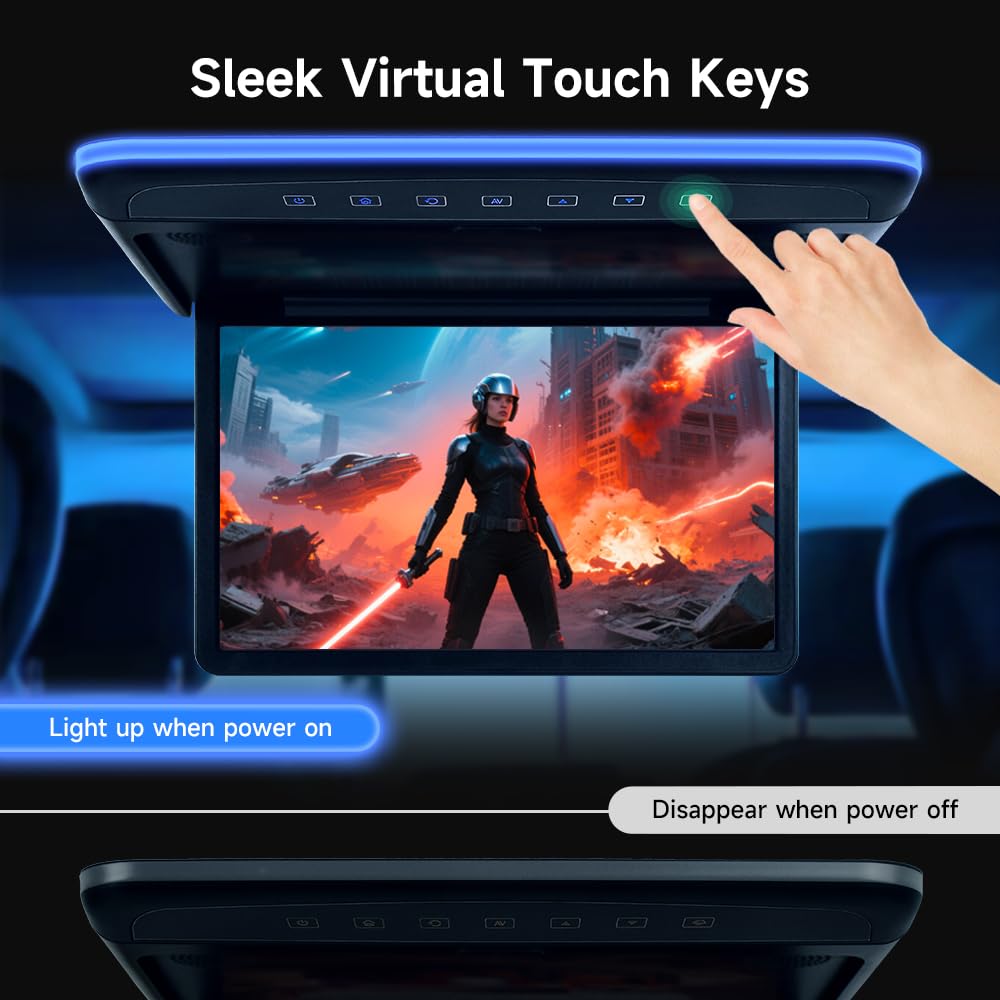 11.6 inch Car Overhead Player Monitor IPS Screen Dispaly 1080P Video Ultra-Thin Mounted Car Roof Player HDMI IR FM USB SD.