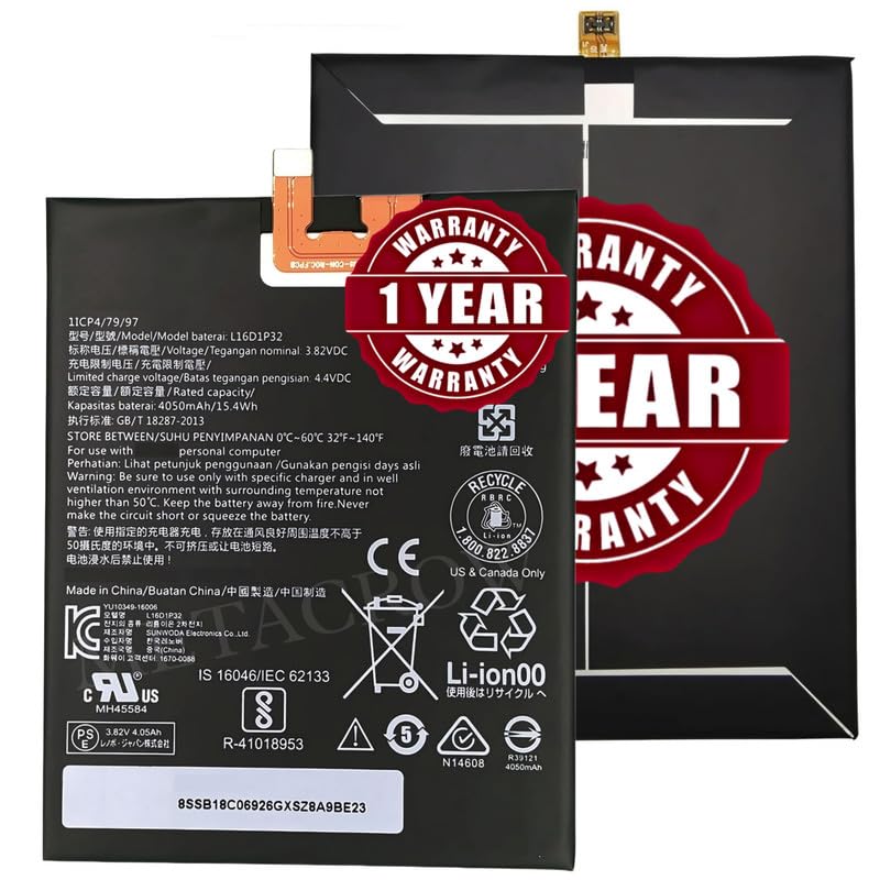 Image of Original L16D1P32 Battery Compatible for Lenovo Phab2 Plus (PB2-670M, PB2-670N, PB2-670Y) - (4050mAh) - 1 Year Warranty MC8