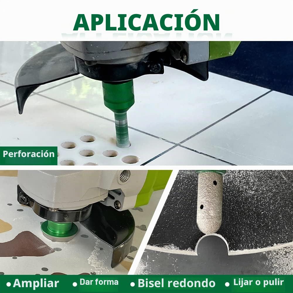 Brocas Diamante Porcelanico Kit 9PCS - 20/25/35/50/68/110mm Brocas, 20mm Fresa, 50mm Broca Chaflan, Adaptador para Azulejo de Cerámica Porcelana Mármol Granito