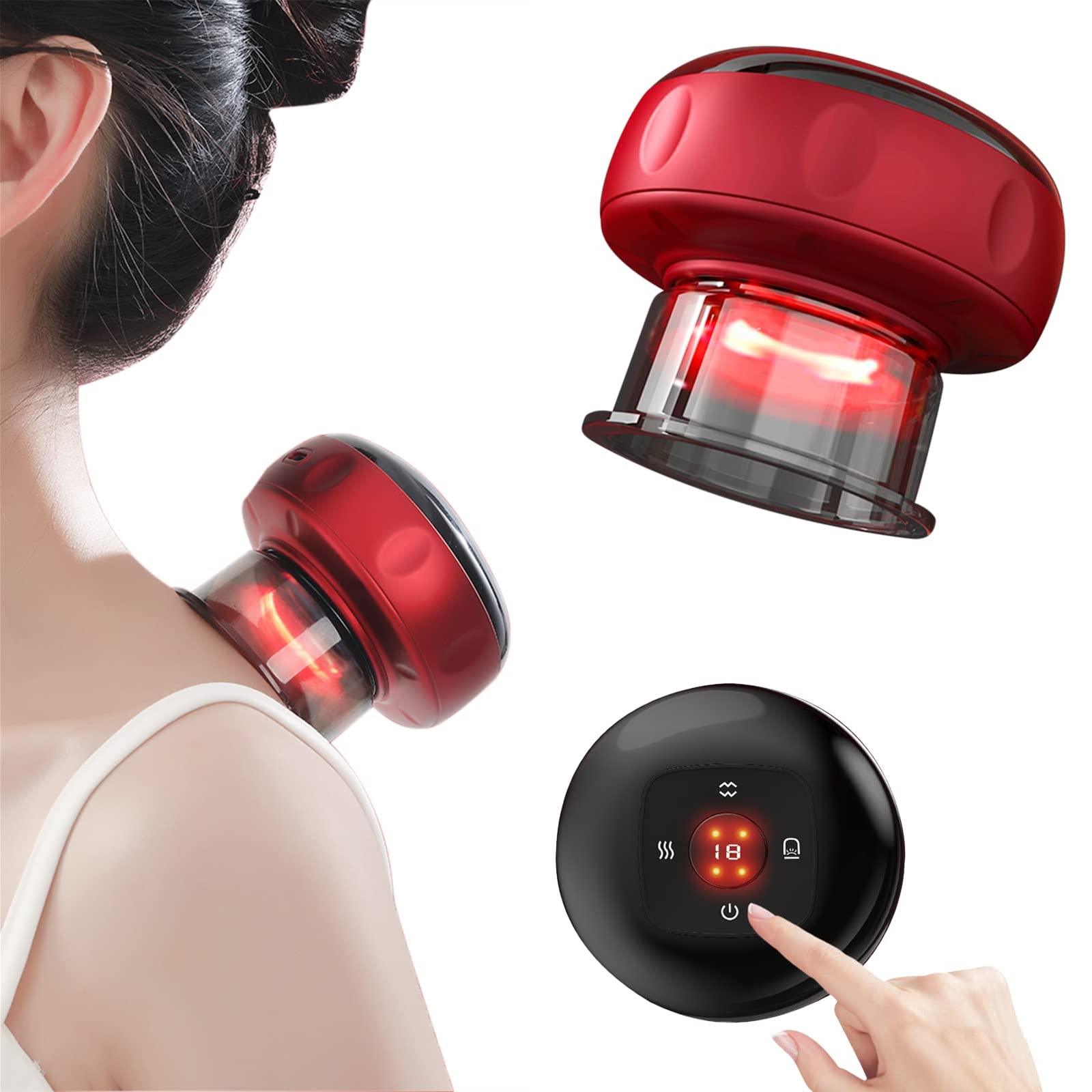 Buy Cupping device, Smart Electric Cupping Therapy Massager with Red