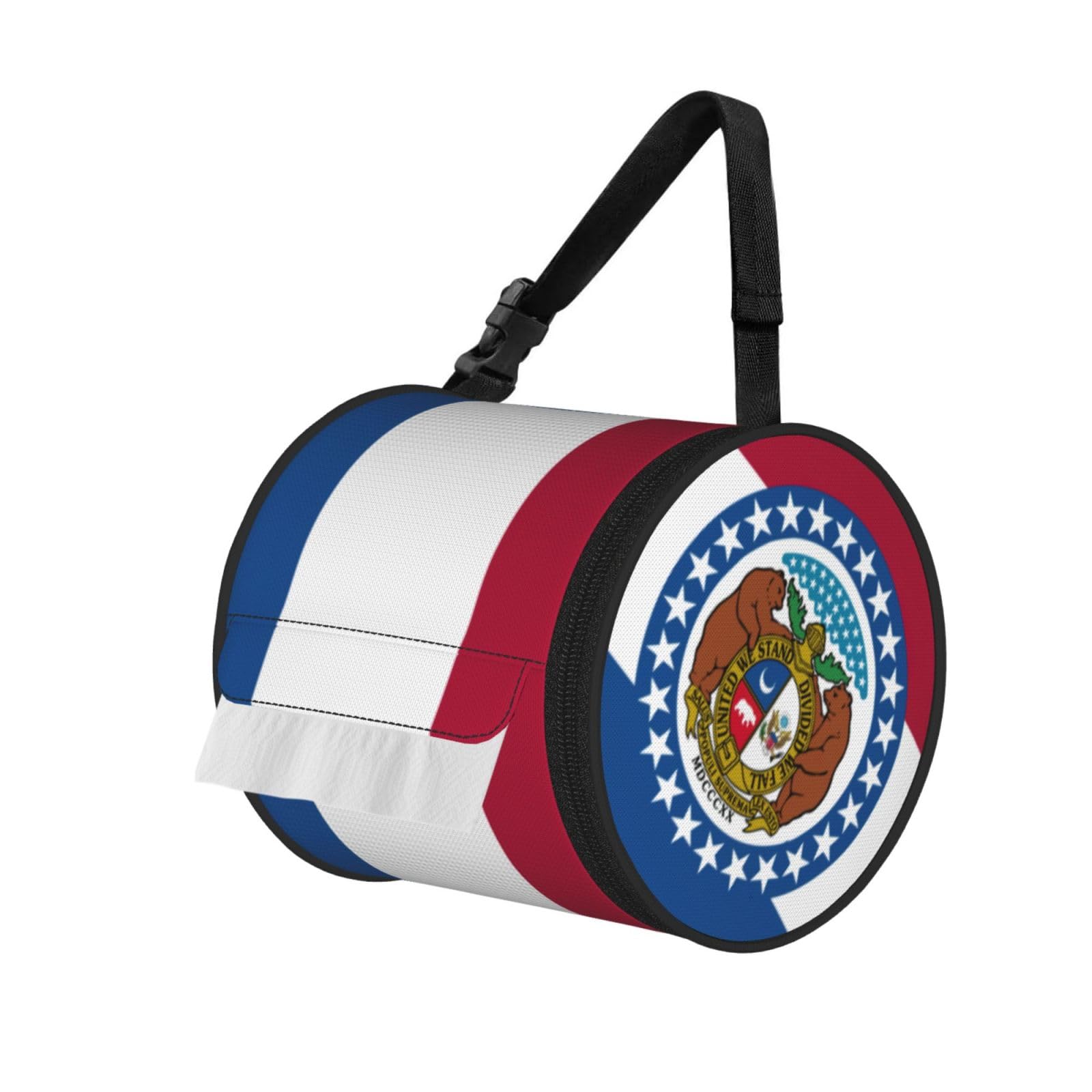 Missouri State Flag Print Cylindrical Tissue Holder Bathroom Car Home Office Kitchen Decor Versatile