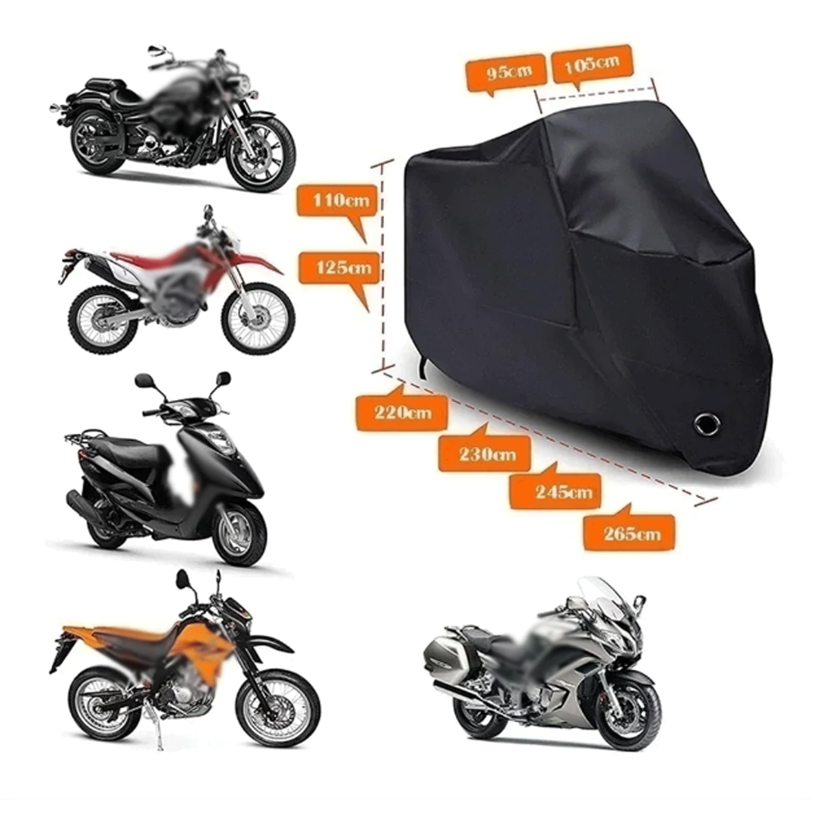 Housse de vélo Housse de Protection pour vélo d'extérieur, imperméable, Anti-poussière et Anti-Soleil, pour Moto et Scooter Housses de vélo
