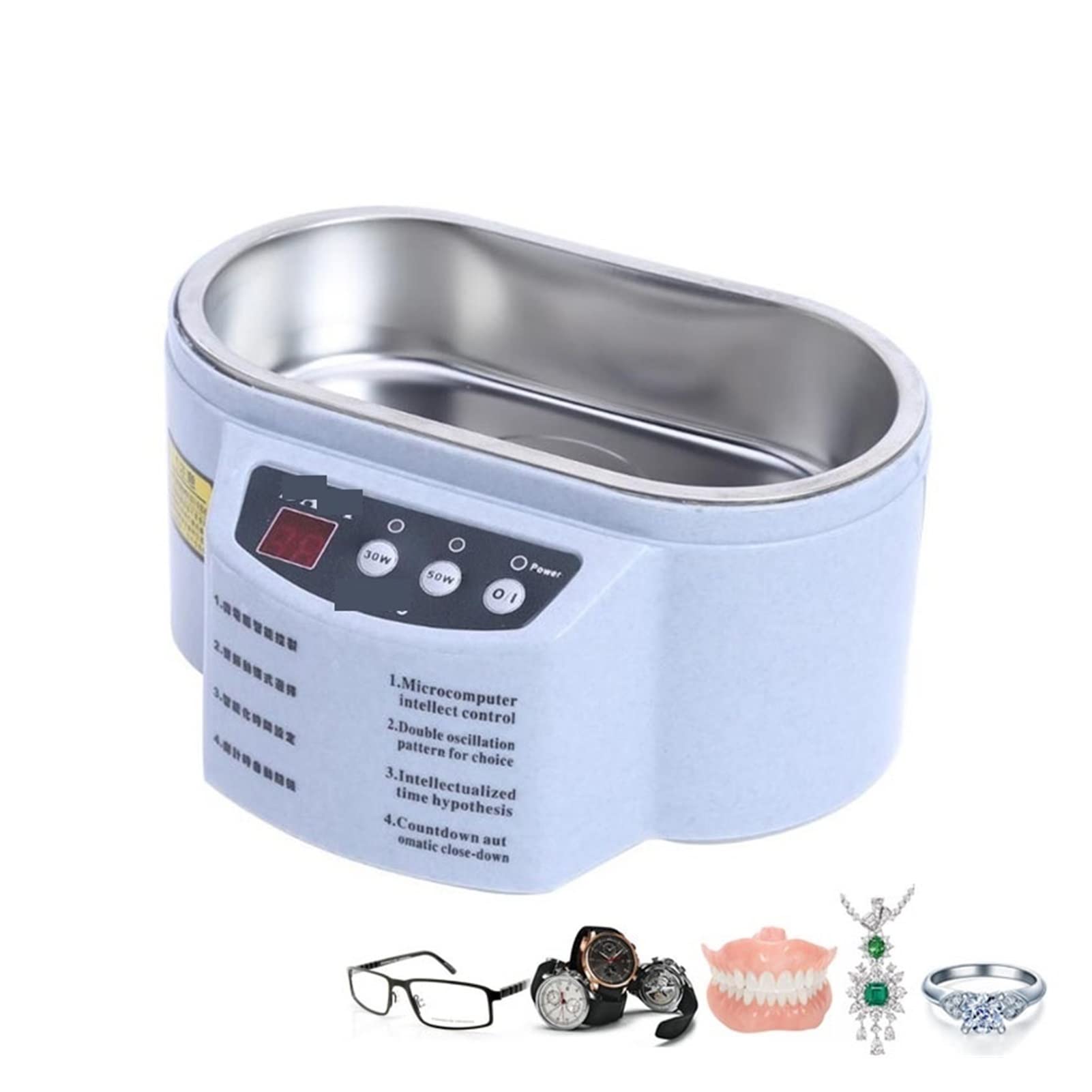 Dispositivo per la Pulizia ad ultrasuoni Bagno di detergente for Gioielli ad ultrasuoni for Orologi Occhi LENTRE Denture DETTURE COMPETUTO Elettrico PIROTTO PROFURO(Double Powers)
