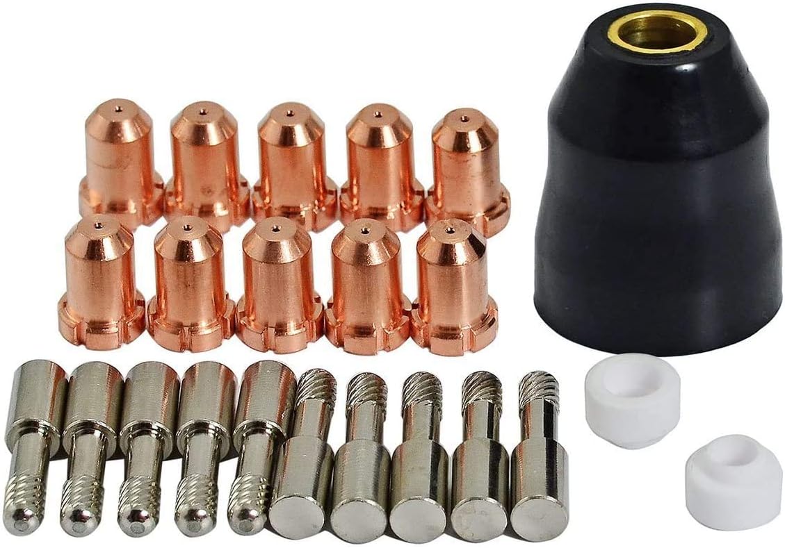 RIVERWELD Thermal Dynamics Plasma Electrodes 9-6506 Tips Nozzles 9-6501 Shroud Shield Cups 9-6003 Ring Swirl 9-6507 for PCH25 38 PCH M-28 PCH M-35-40 Plasma Cutter Torch 23pcs