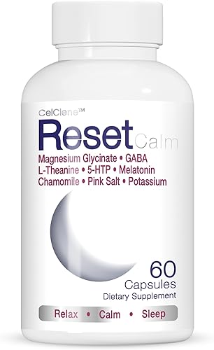 Reset Calm, fórmula de electrolitos nocturnos, 3 electrolitos de alto grado, melatonina, GABA, L-teanina, manzanilla, sal rosa del Himalaya. disponible en Yaxa Guatemala