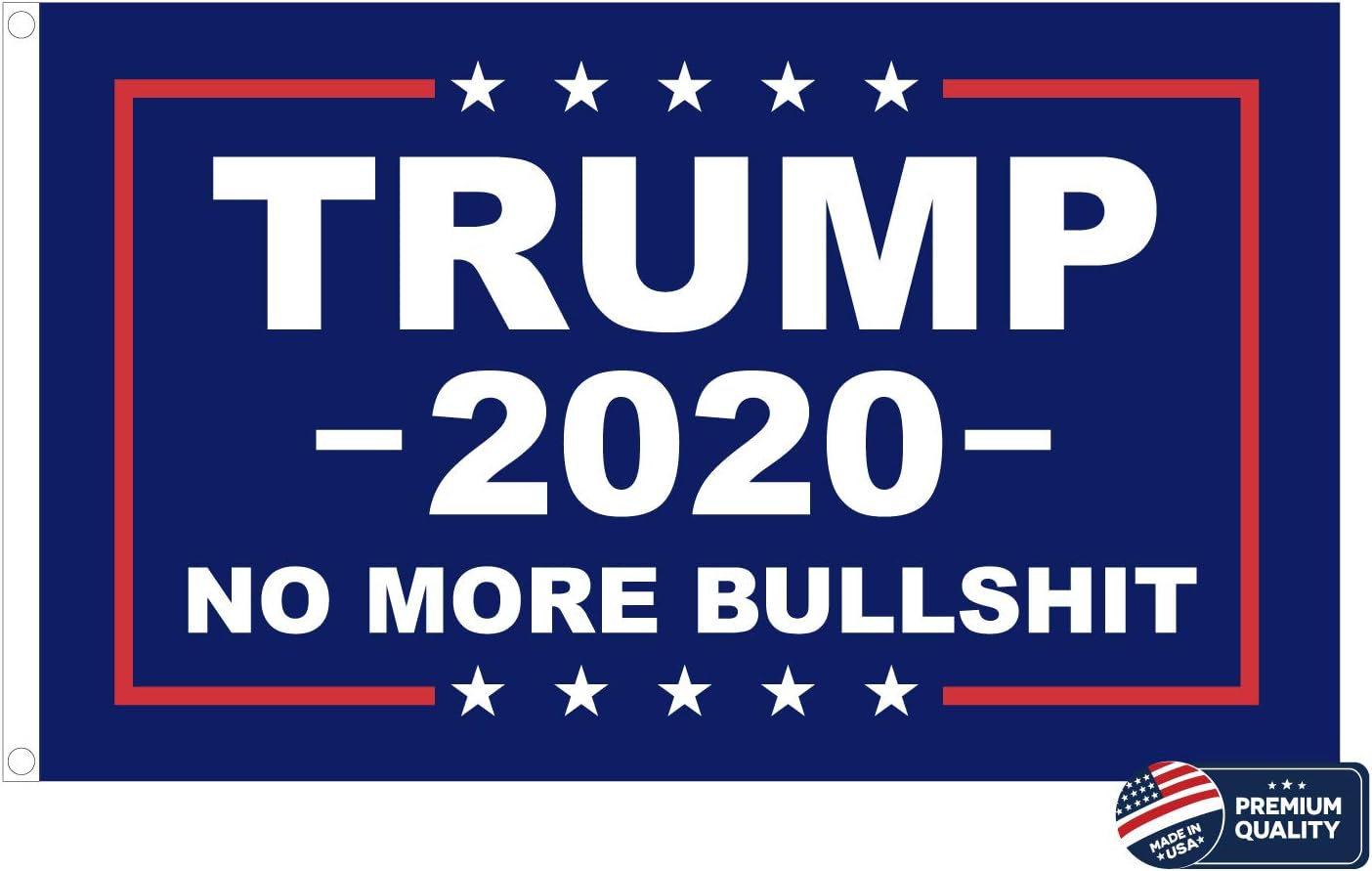 Made in the USA 3x5 Trump 2020 Flag. Double-sided High-Quality Outdoor Yard Flag Proudly Manufactured in the USA.
