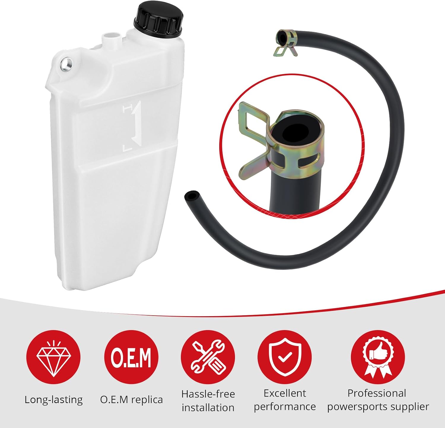 JAVIK Coolant Reservoir with Hose Coolant Reservoir Cap for Kawasaki FD501D FD620D FD661D FD671D FD750D FD791D FD851D FD711D 4 Stroke Engine O.E.M# 43078-2055