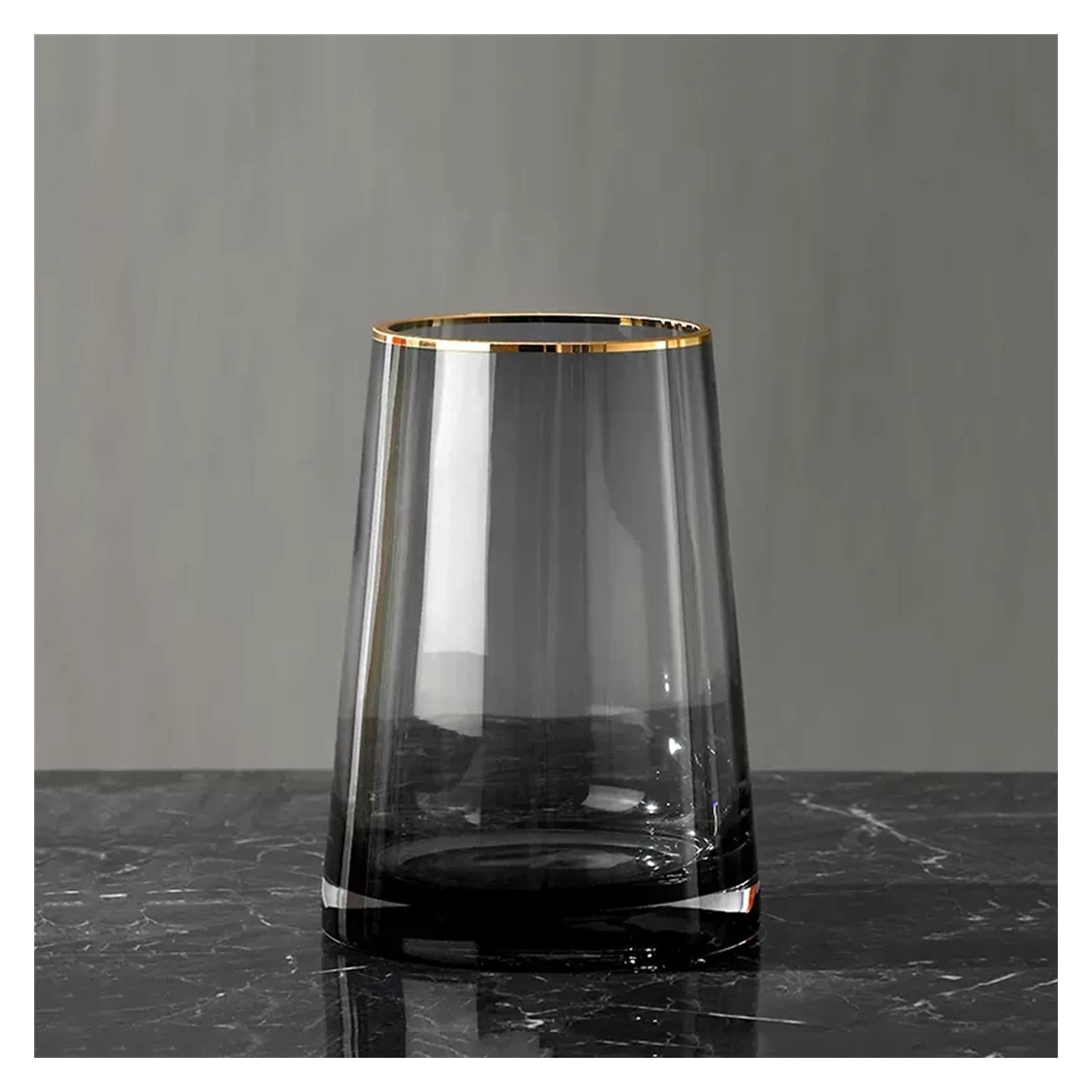 Vase fleur en verre gris d'exception pour décoration raffinée