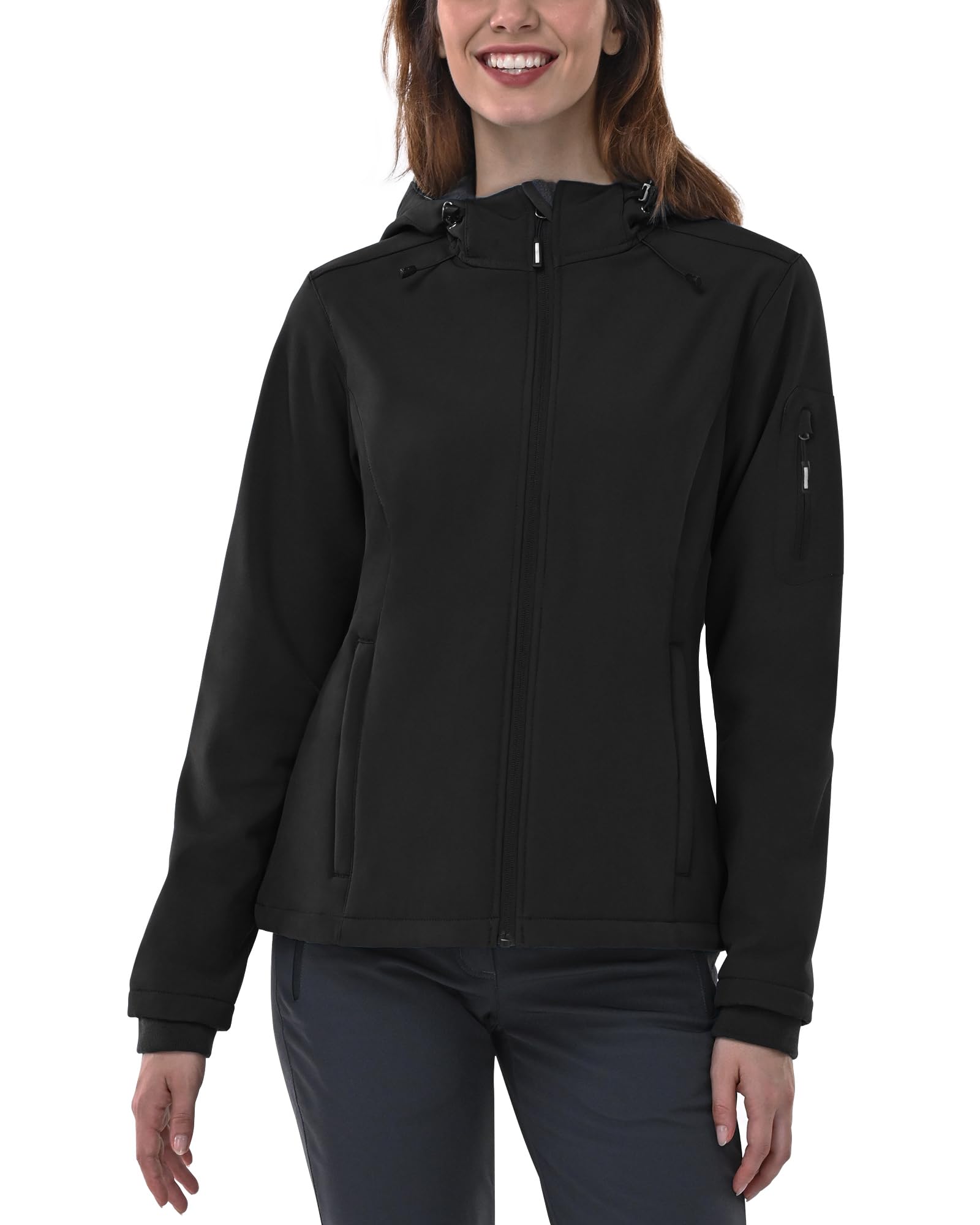 Outdoor Ventures Jacke Damen Wasserdichte Atmungsaktiv Softshelljacke - Übergangsjacke Winddichte Regenjacke Funktionsjacke mit Kapuze