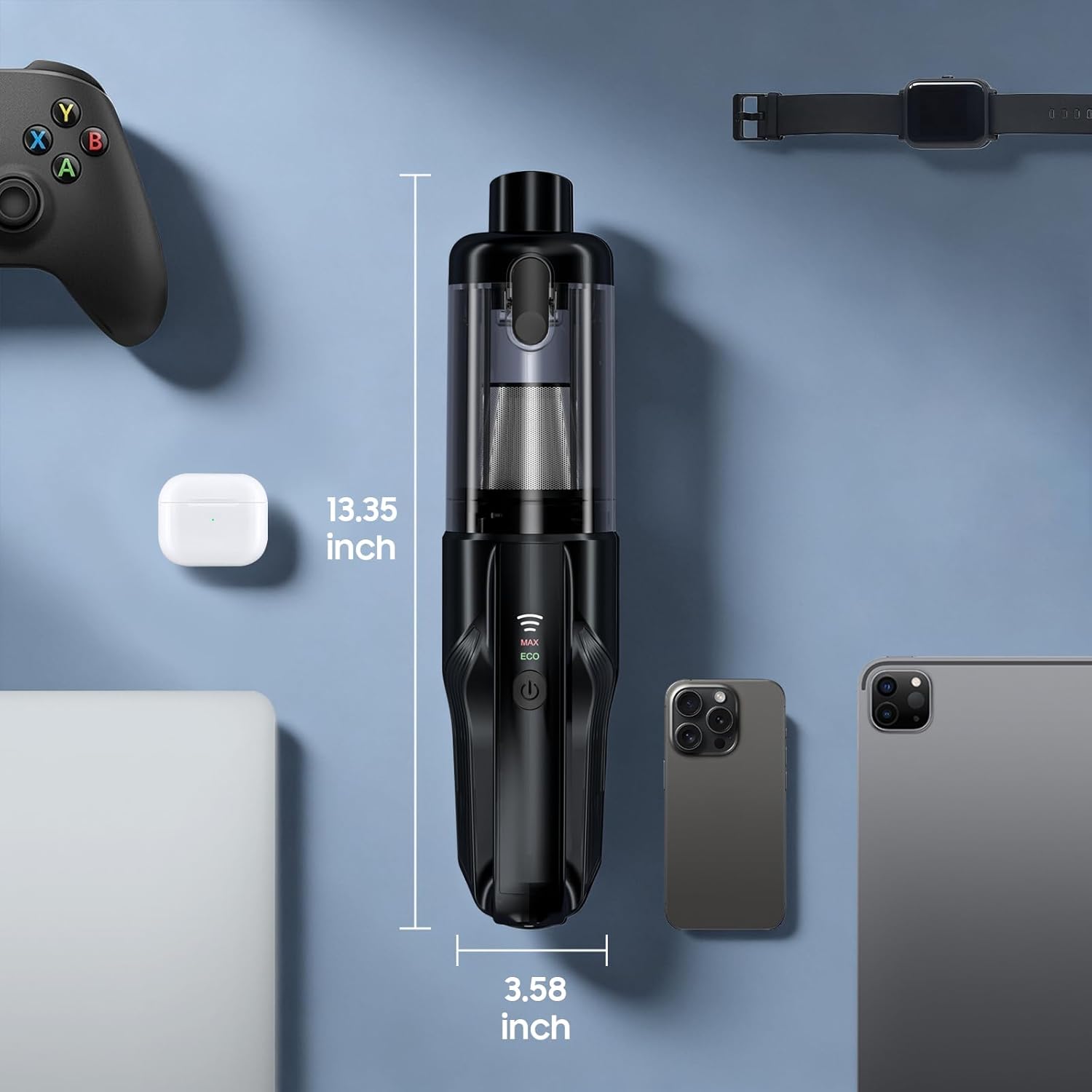 Car Vacuum Portable Cordless, 17000Pa Vacuum Cleaner with Brushless Motor, 2-in-1 Handheld Vacuum Cordless with Multi-Nozzles & Washable Filters, 2 Suction Modes for Home, Car, Office, Pet Hair