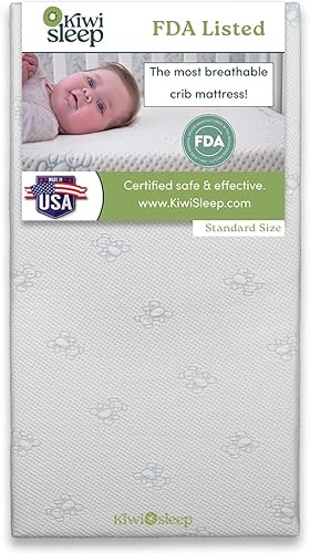 SleepOvation Baby Colchón de cuna, colchón transpirable para cuna, colchón de cuna con reducción de presión, fabricado en los Estados Unidos con