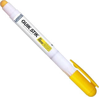 Markal 61127- Quik Stik All Purpose Mini, Solid Paint Marker, Perfect for Wood, Metal, Tire marking & Construction, Marks on Any Surface-Wet, Smooth, Rough, or Hot, Yellow Color (12 Pk)