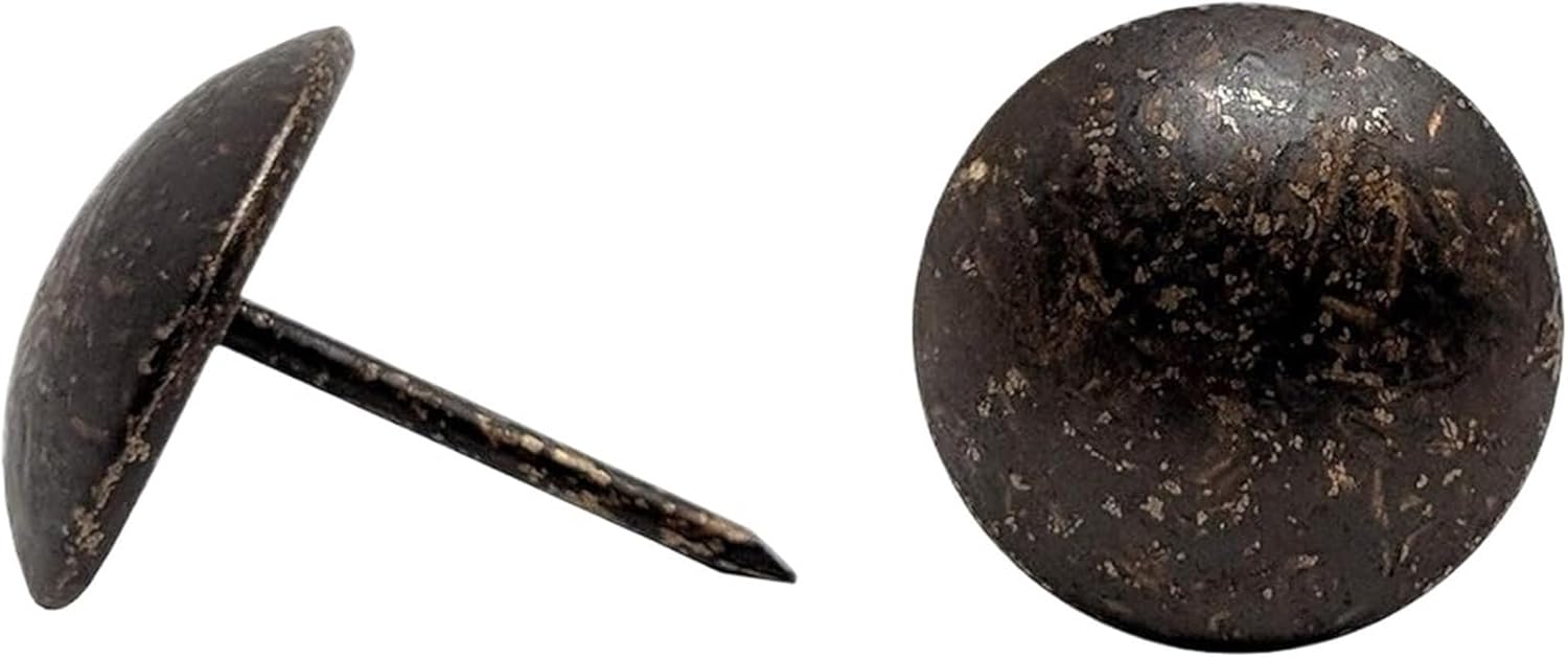 Upholstery Tacks 600pcs Upholstery Tacks Decorative Trim Furniture Nails 100 Count 58 Inch Diameter Antique Brass for Furniture Cork Board DIY Projects Home Decor