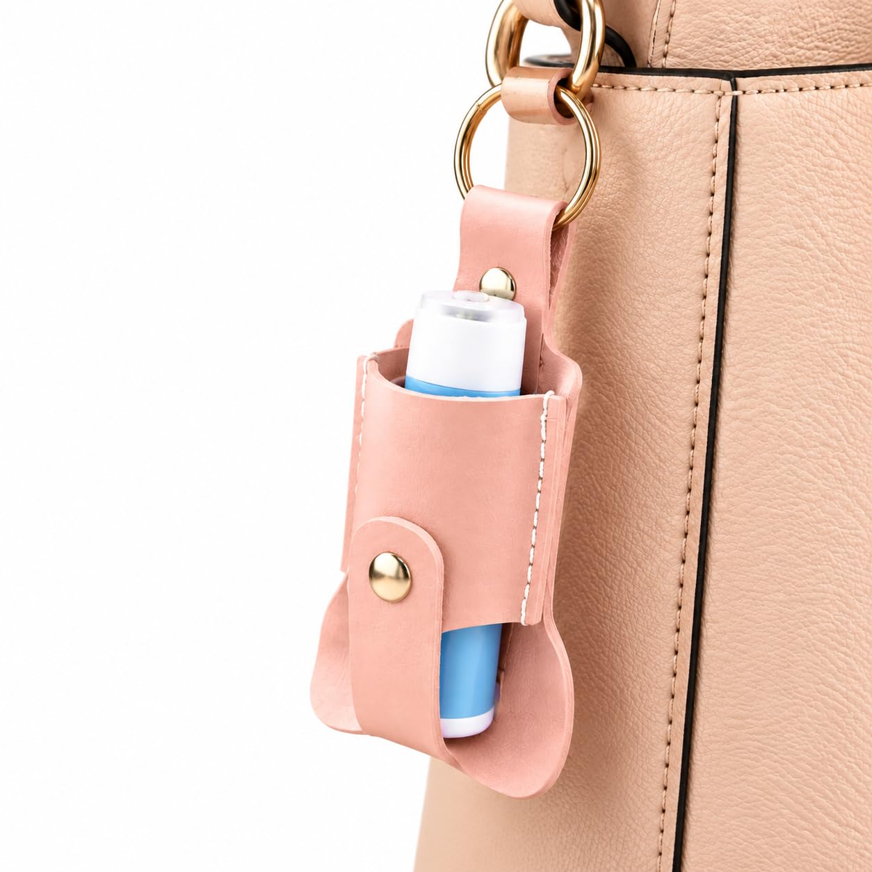 Inhaler Travel Case for Asthma - Medical-Grade PU Leather Holder with Detachable Keychain