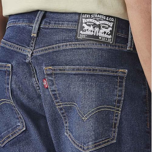 Image of Levi's Men's 505 Mid Indigo Straight Fit Mid Rise Jeans