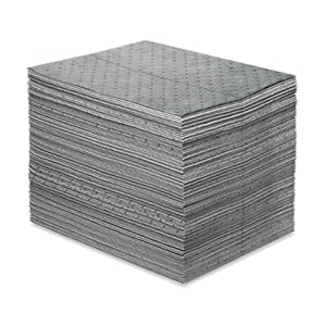 Elite Tool Center 200 Pack Premium Universal Absorbent Mat Pads Gray Polypropylene 32 Gallon Per Pack .16 Gallon Per Pad 16&Quot; X 18&Quot; Dimpled 1 611aewx jul. sl500 . ss300