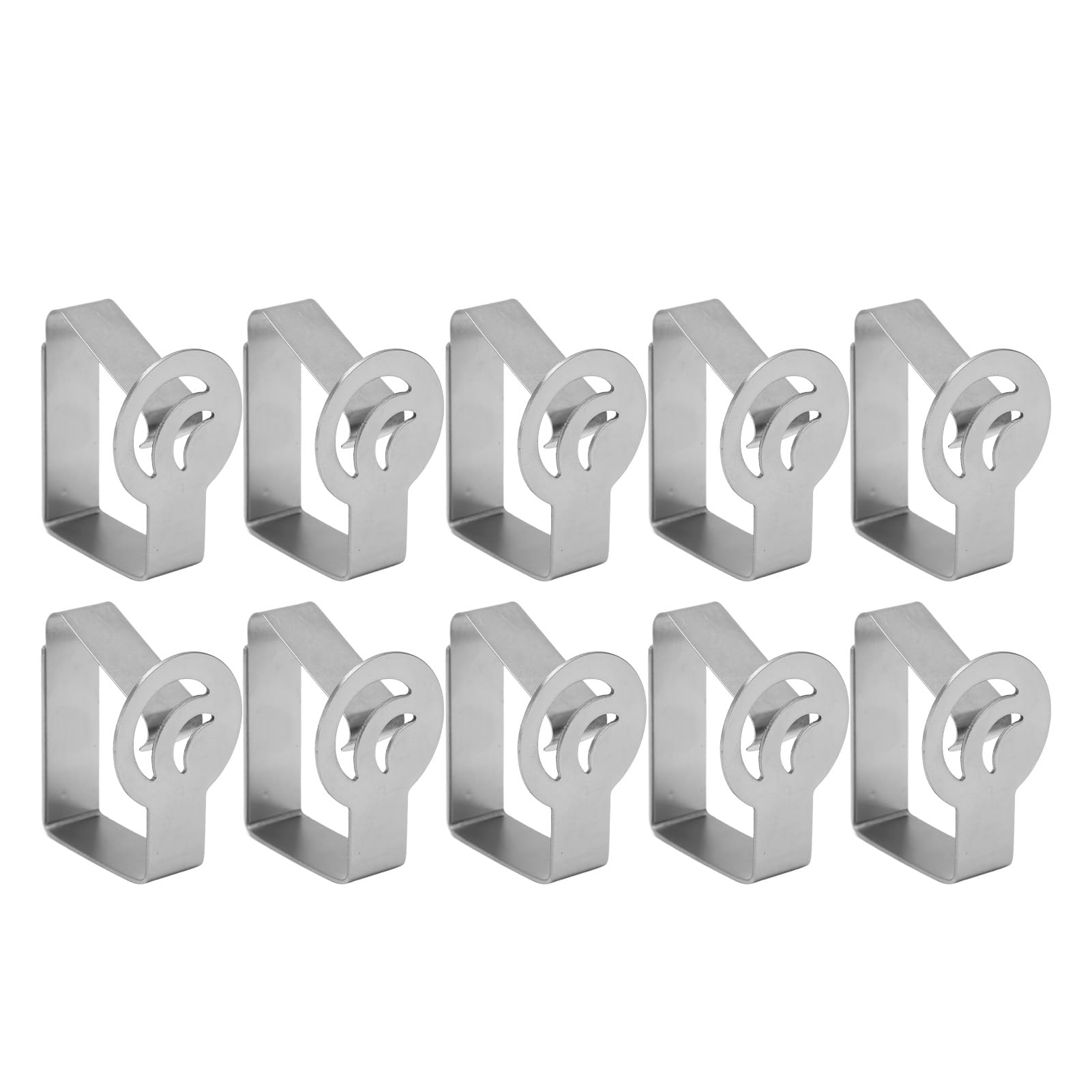 Lot de 10 Pinces à Nappe en Acier Inoxydable, Supports de Nappe de Style Feuille, Design Creux élégant avec Finition argentée, Pinces de Nappe durables pour fête de Famille,