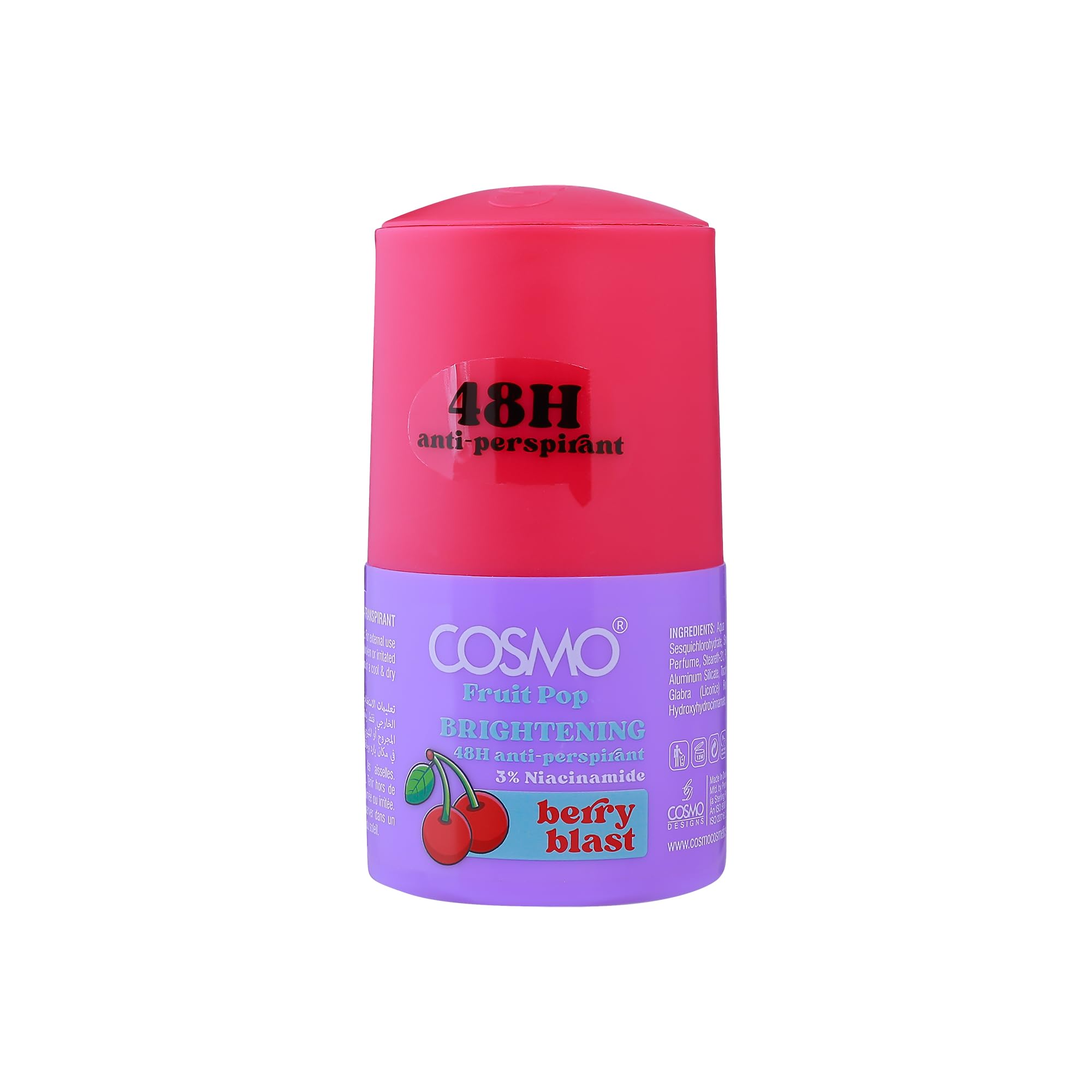 Cosmo Body Roll-On 48H Anti-Perspirant Berry Blast – Advanced Maximum Sweat & Odor Control Formula, Fast-Drying Gentle Underarm Roll-On with Refreshing Fruity Berry Fragrance for All-Day Comfort, Dryness & Long-Lasting Freshness, 50ml-image-33