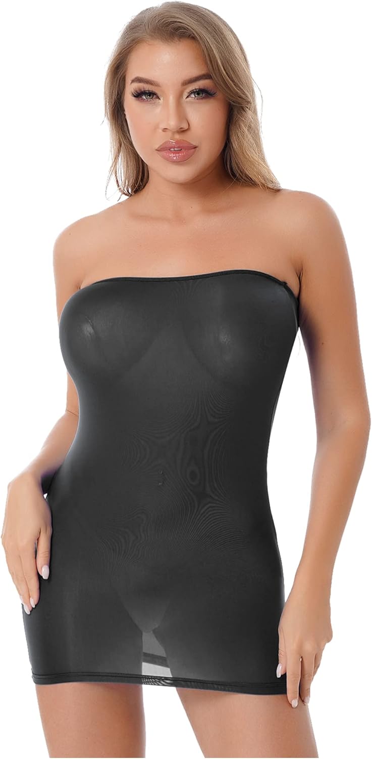 Alvivi Women's Sexy Lingerie Strapless Long Tube Mini Dress Nightclub Dresses Costume