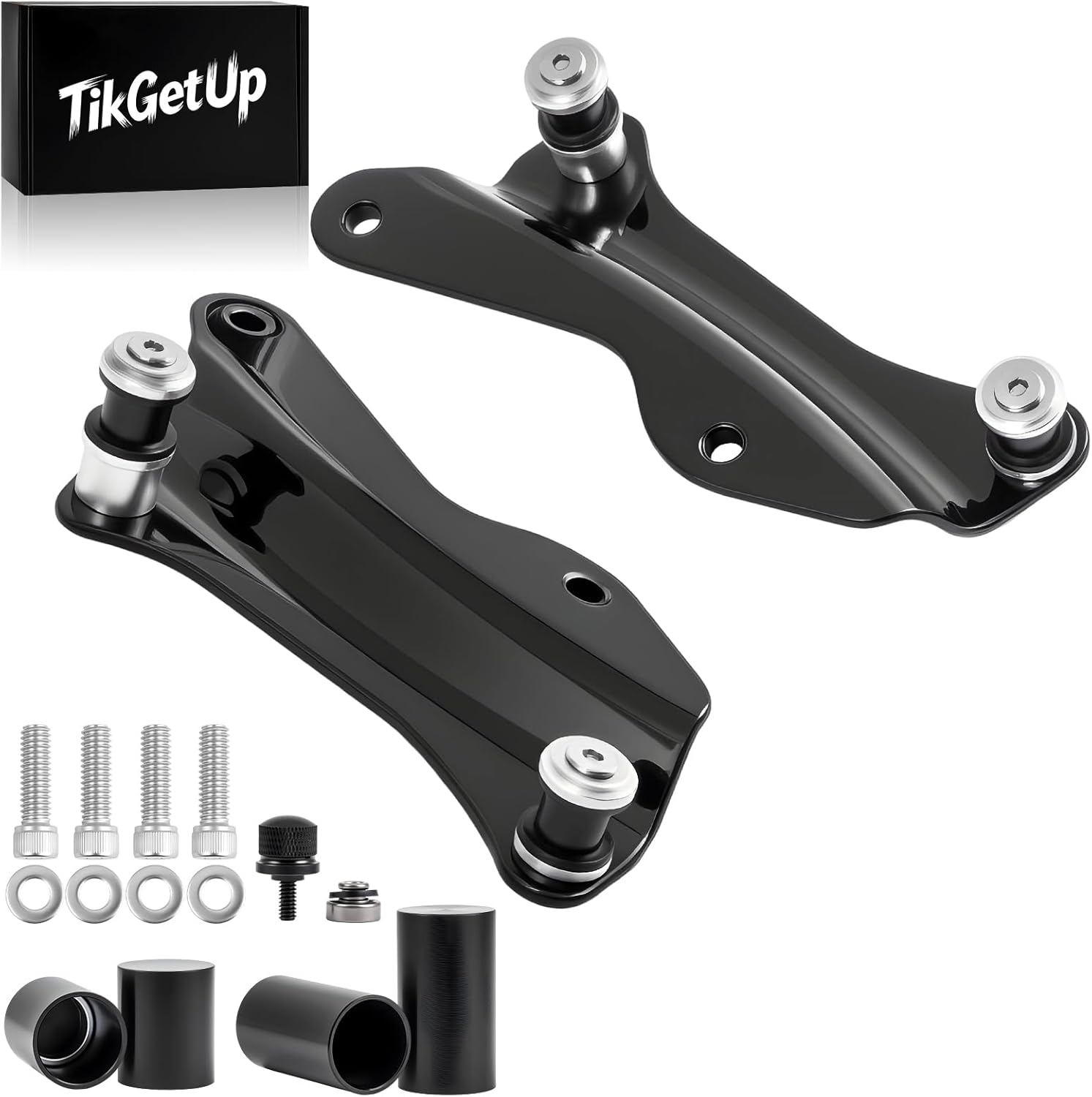 Vivid Black 4 Point Docking Hardware Kit and Covers Fits for Harley Touring Street Road Glide Electra Glide Road King 2014 2015 2016 2017 2018 2019 2020 2021 2022 2023 2024