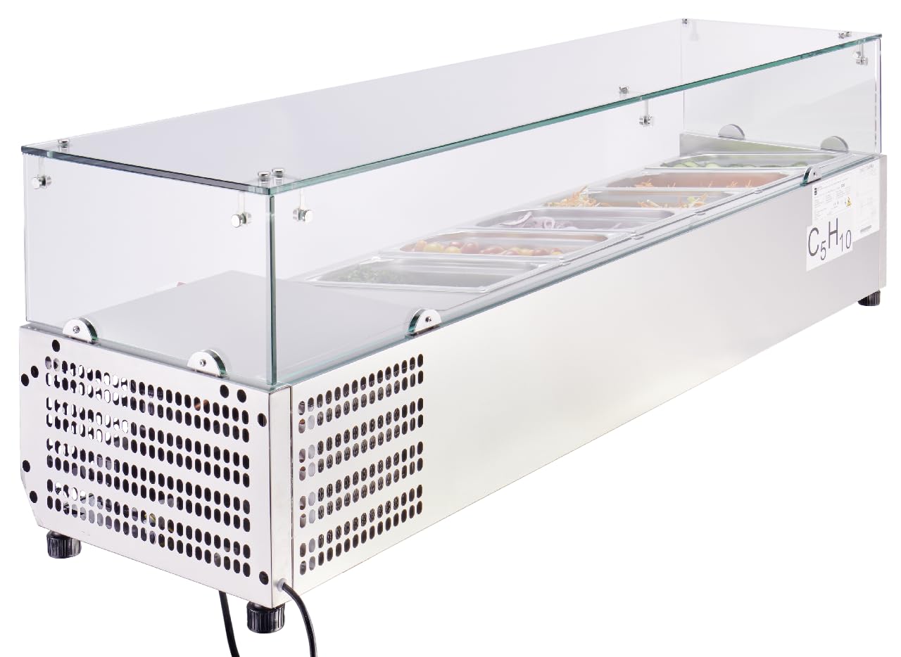 METRO Professional Vitrina refrigerada GHS1150, 53 L, refrigeración por aire, 180 W, color plata