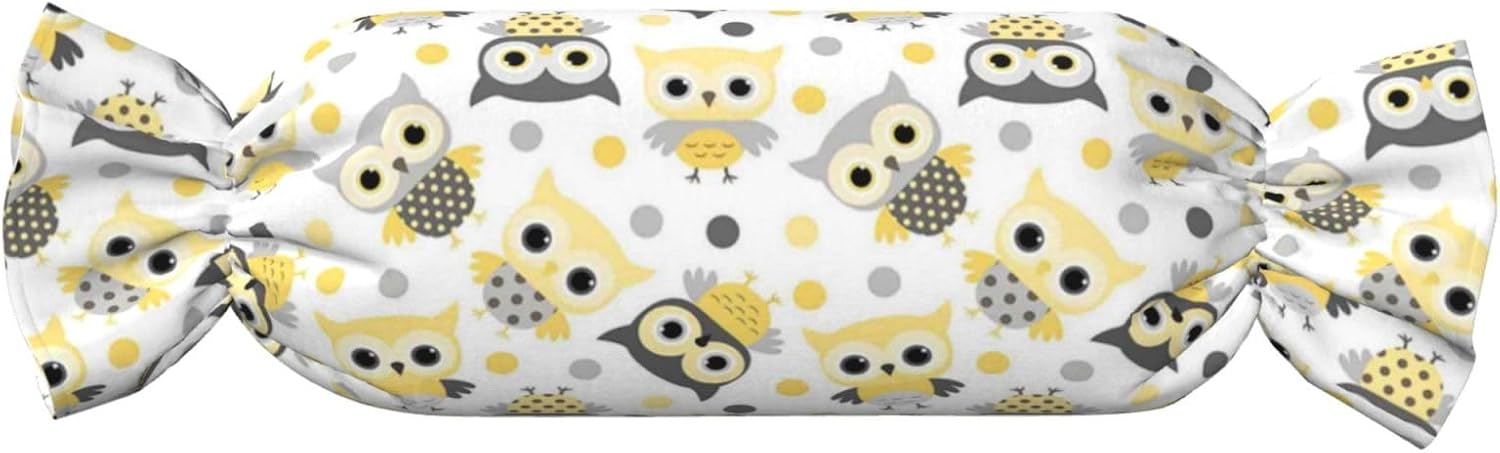 動物 漫画 フクロウ かわいい プリント キャンディ 円柱 実用的 枕 万能 快適 寝室 リビングルーム 旅行