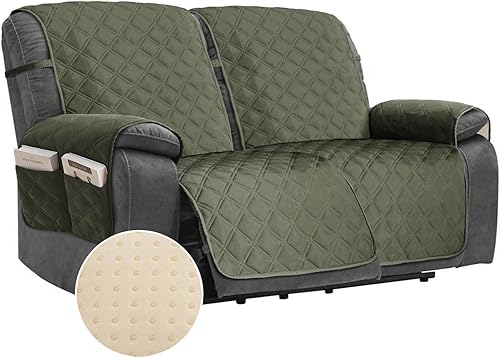 TOMORO Funda reclinable antideslizante de gran tamaño, 100% impermeable, acolchada para silla reclinable, protector de muebles con bolsillos, funda