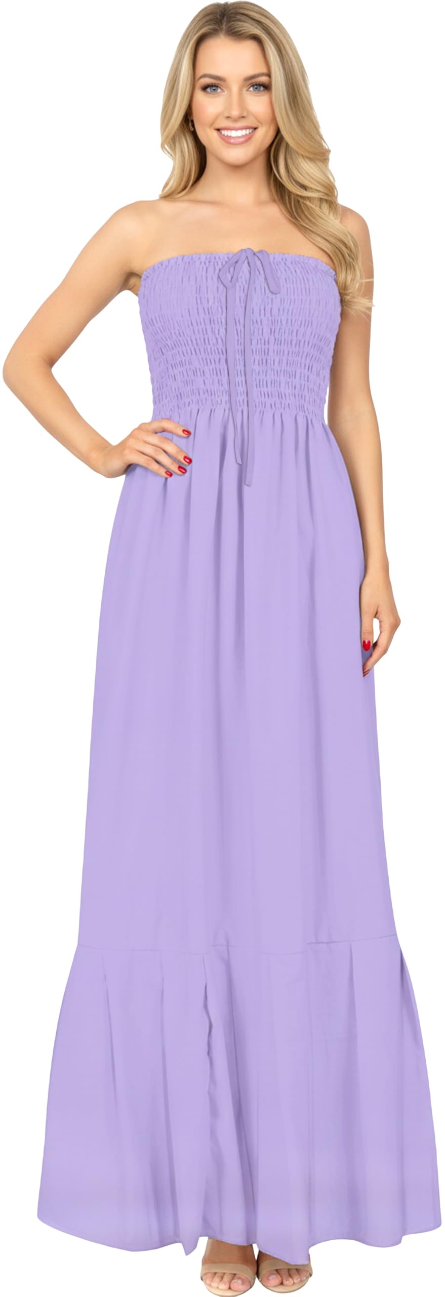 LA LEELA Women's Tube Dress Casual Top Maxi