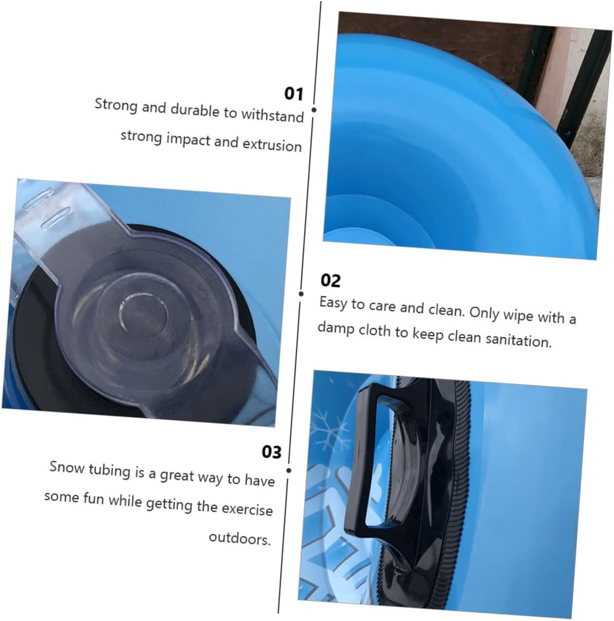 1pc Inflatable PVC Snow Tube for Winter Sledding Thickened and Design Reinforced Handles for Outdoor Fun and Exercise Snow