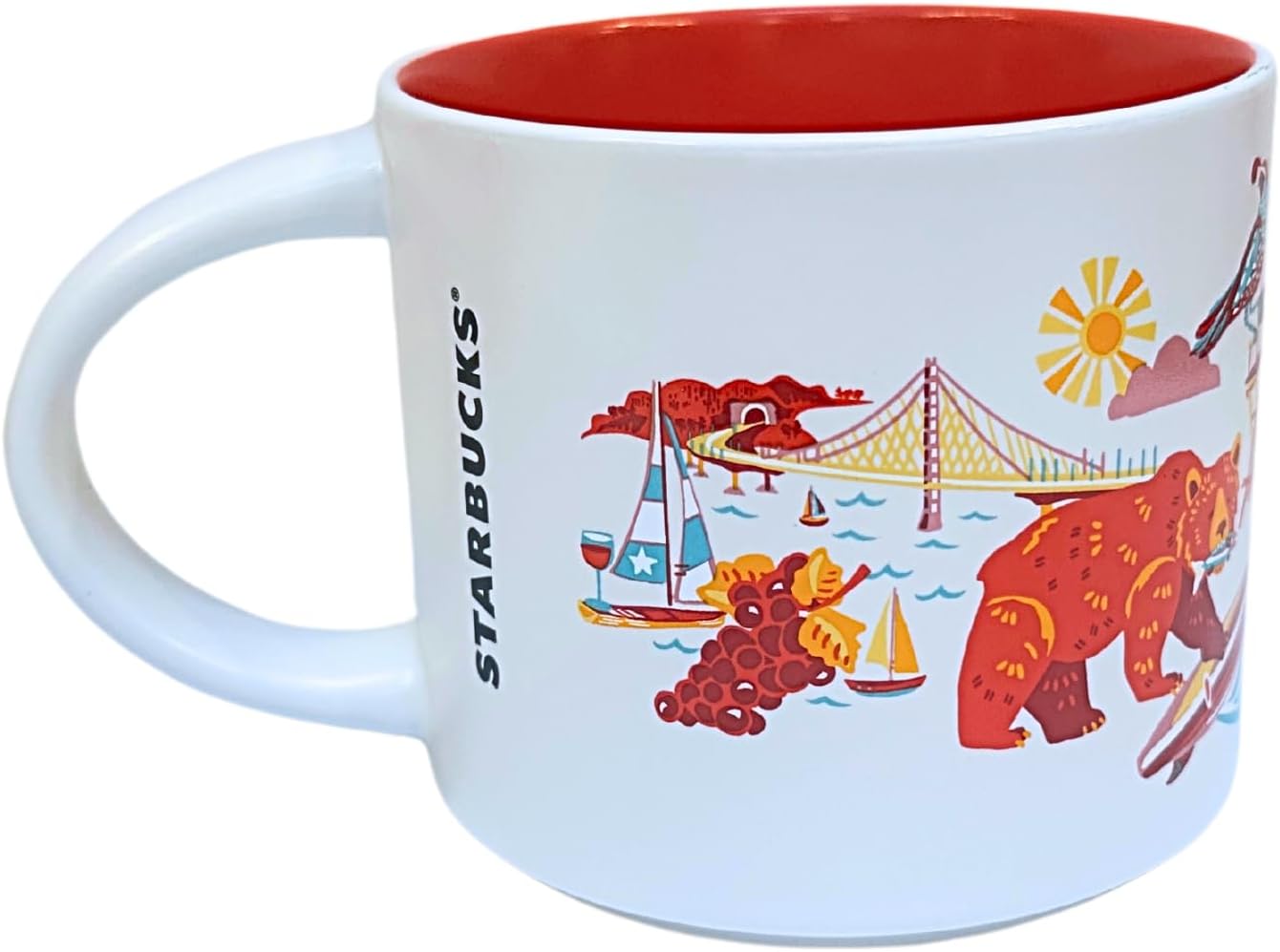 Starbucks Discovery Series California Ceramic Coffee Mug, 14oz, White and Red - Image 2