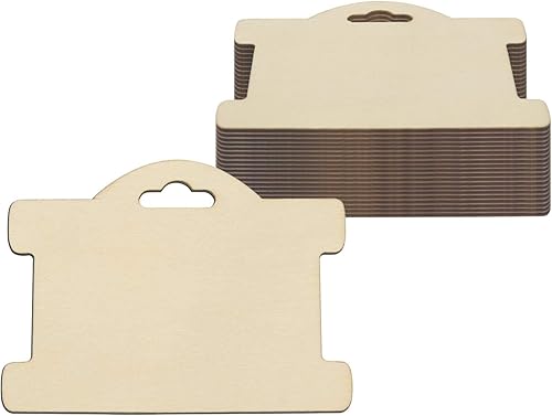 Tarjetas y soportes de exhibición de joyas, pulseras de madera, collares y pendientes (3.94 x 2.87 pulgadas, 20 unidades)