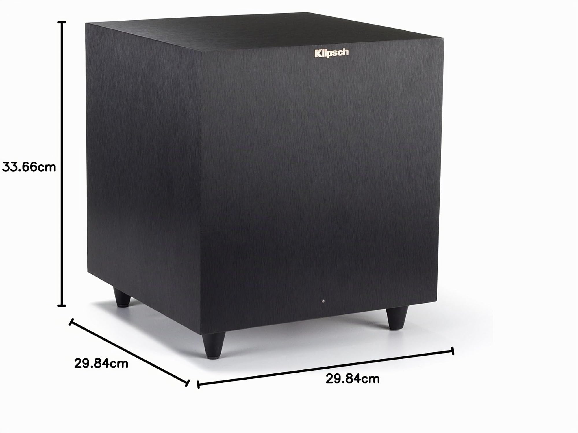 Klipsch Referenz R-8SW Surround Subwoofer, 150 Watt Spitzenleistung (gebürstetes schwarzes Vinyl, 20,3 cm)