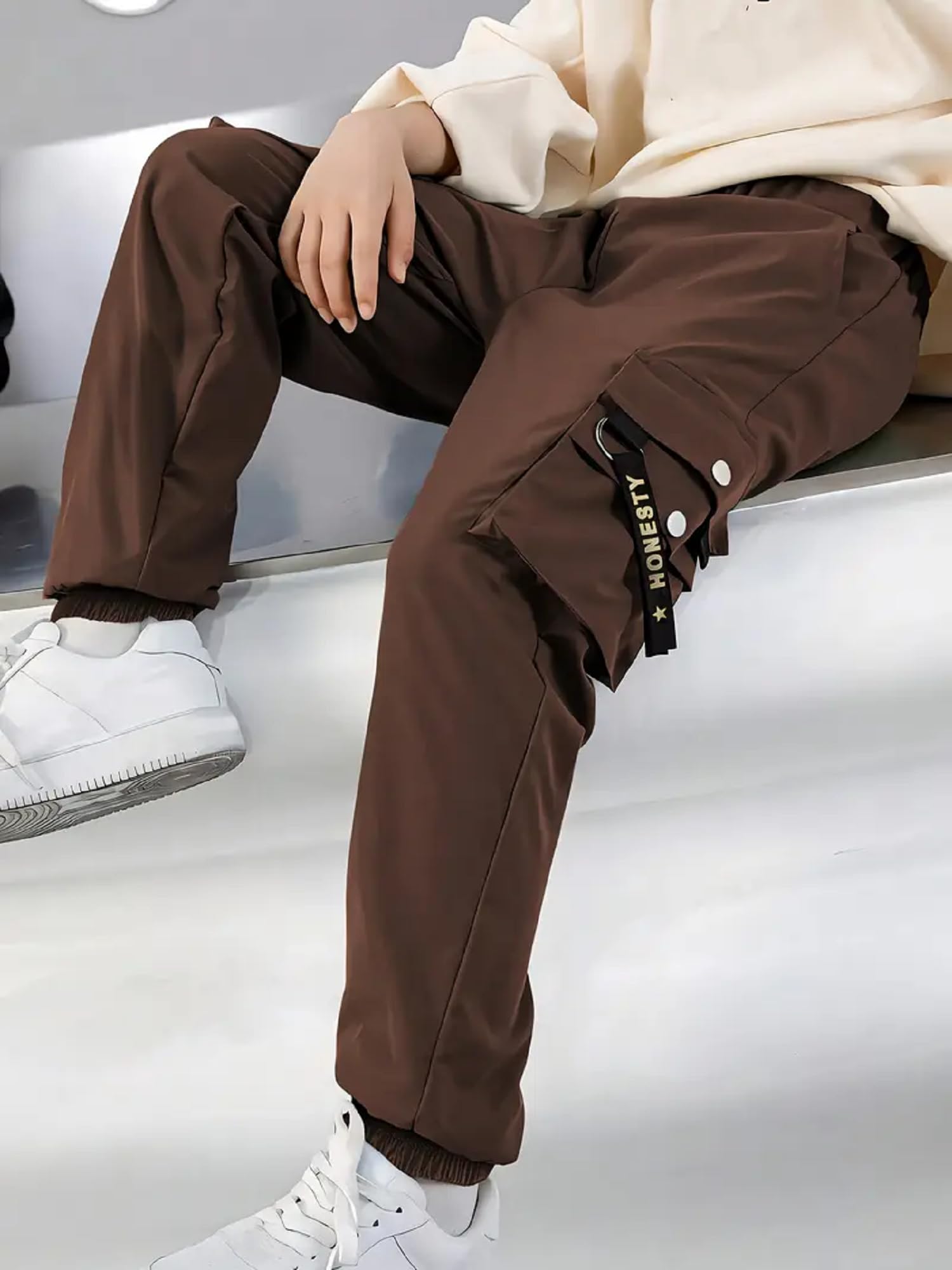 CUTIECRAZE Cargo for Boy || Boy Cargo || Cotton boy Pant (DCP-29-31) (in, Age, 13 Years, 14 Years, Brown) - Image 6 thumbnail