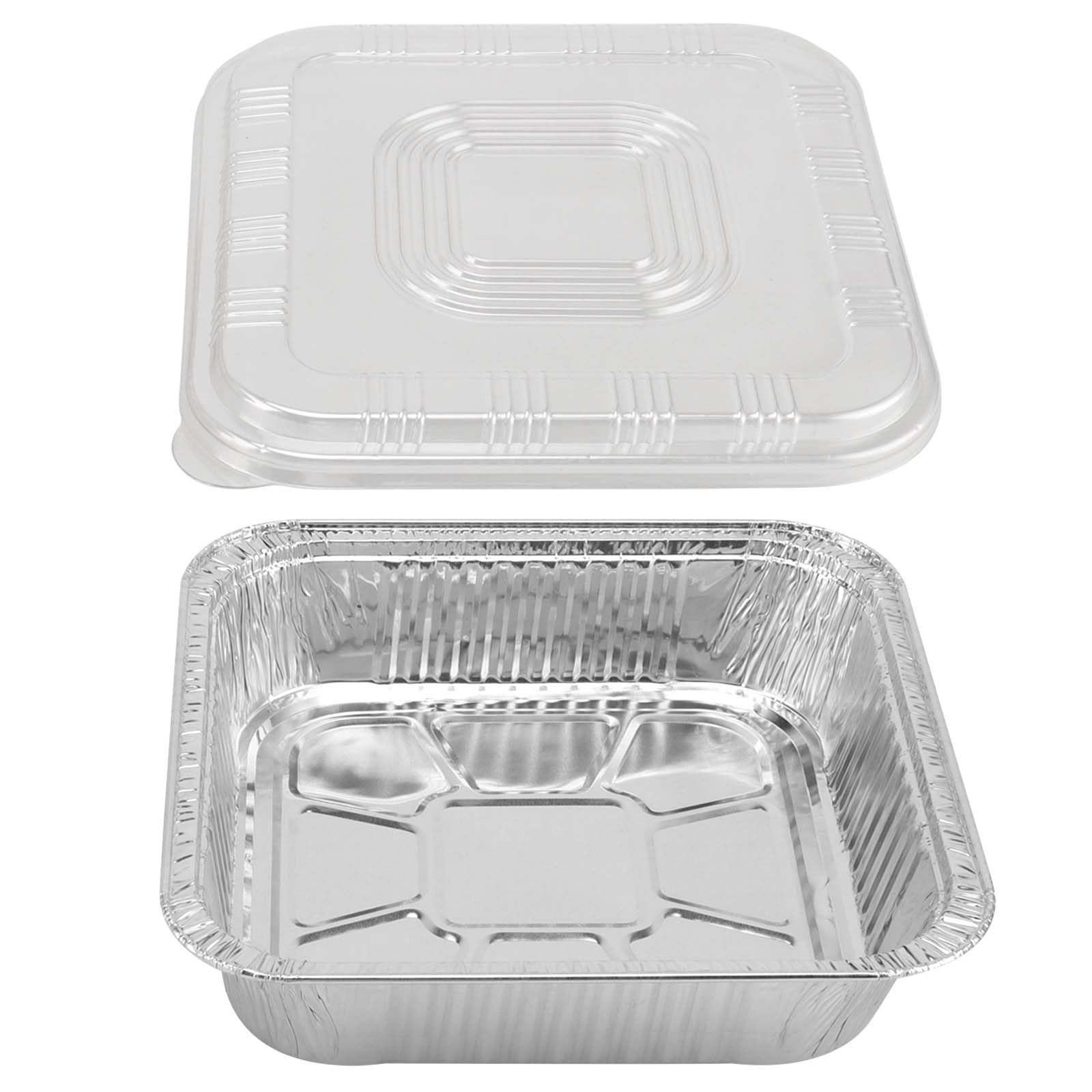 PINGEUI 30 vassoi in alluminio 20,5 x 20,5 x 4,5 cm con coperchio trasparente