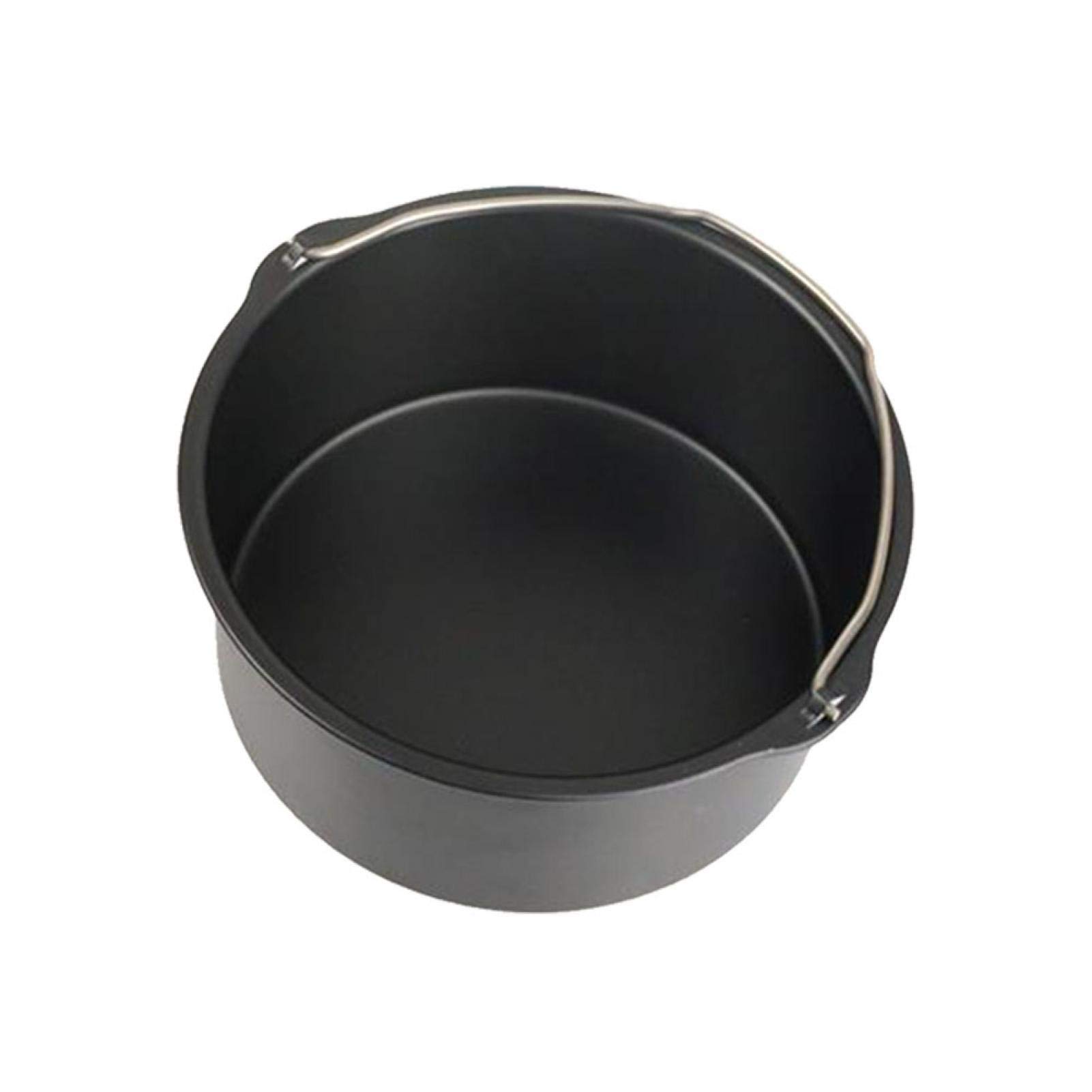 Faderr Air Fryer Cake Barrel Tin, Non-Stick Baking Pan Air Fryer Tray DIY Sturdy Steel Pizza Pan Cake Barrel with Handle Bread Cake Basket Air Fryer Accessories