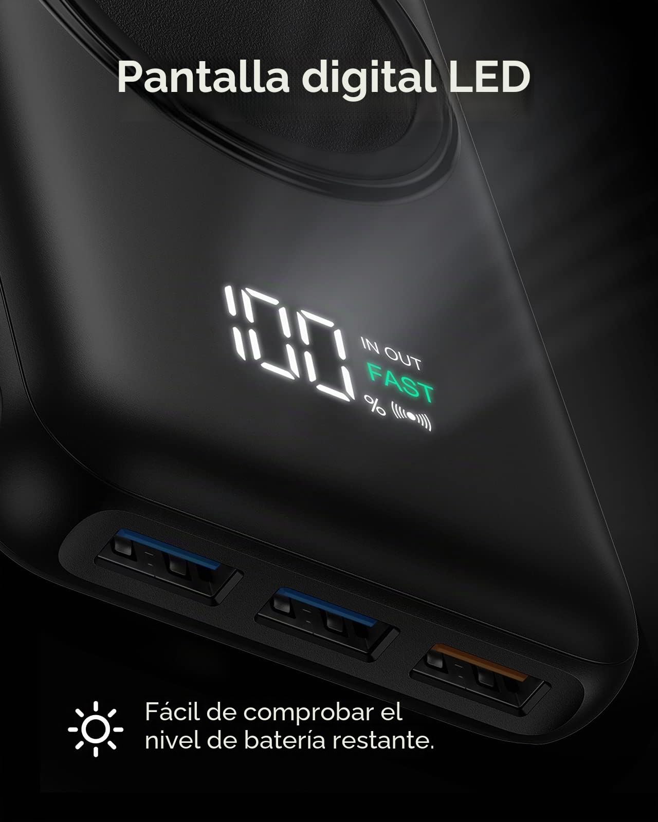 Charmast Power Bank, Wireless Powerbank 20000mAh Induktives Laden Kabellose Ladegerät 22,5W PD/QC 3.0 Externos Handyakkus mit LED Display Kompatibel mit iPhone 17 16 15 14 13 12 Pro max Samsung Huawei