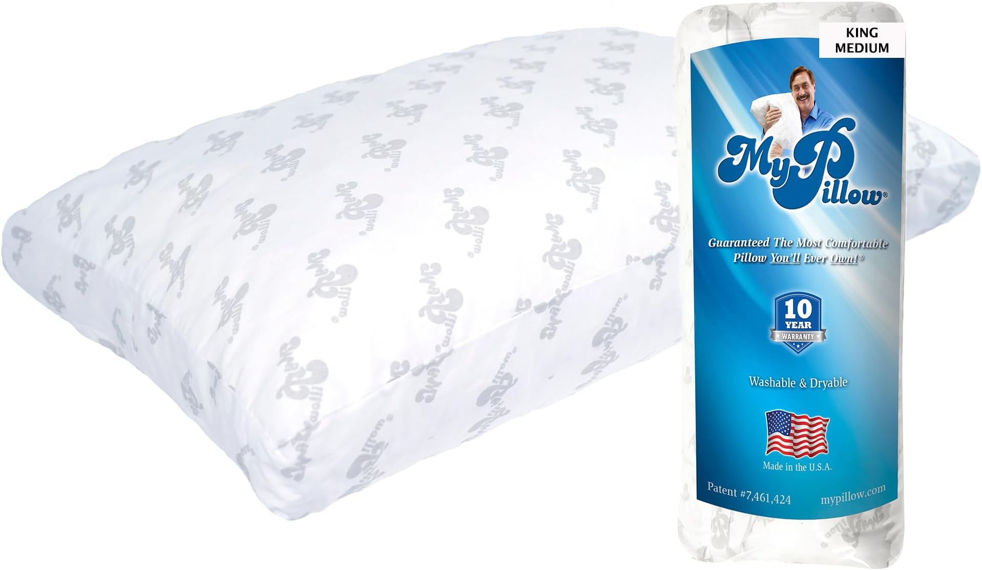 MyPillow Inc Premium Series Bed Pillow King White Level (Medium)