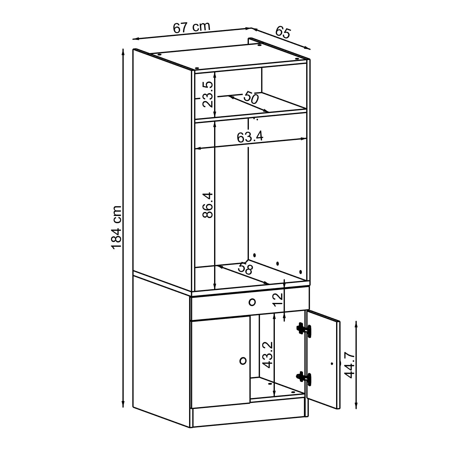 ROOMART • Waschmaschinenschrank mit Ausziehplatte • Platzsparend • Praktisch • Ideal für Hauswirtschaftsraum (Weiß, 1 Schrank - (184cm hoch))