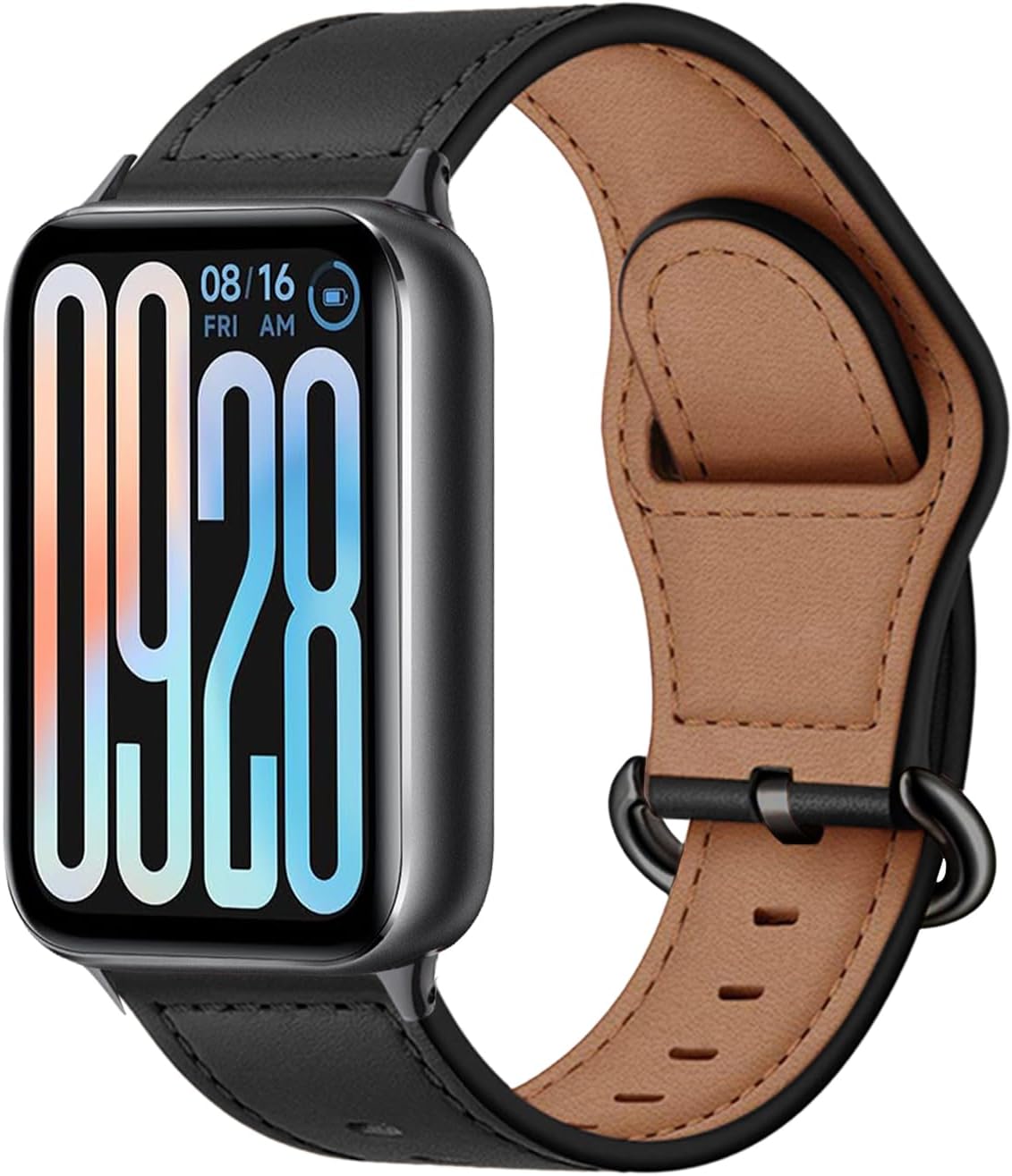 Leather Watch Strap for Xiaomi Smart Band 9 Pro/Smart Band 8 Pro, Men and Women Leather Bracelet, Replacement Strap Bracelet for Xiaomi Mi Band 9 Pro/Mi Band 8 Pro