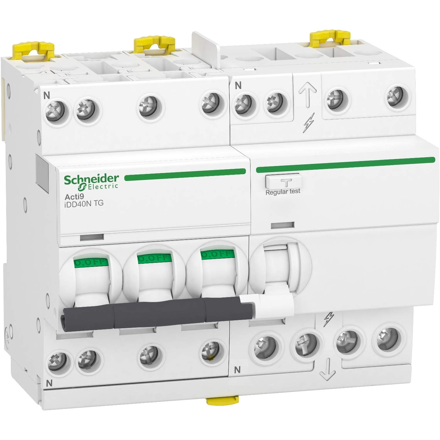 Schneider Electric - Acti9 iDD40N - disjoncteur différentiel tête de groupe - 3P+​N C 40A 10kA 30mA AC - A9DV3740