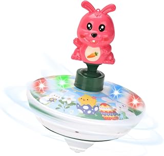 Rotating Spin Toy - ABS 6.61in, Interactive Bunny Toy, Music And Light Features | Funny Educational Play, Kids Learning Toys, dibujos animados eléctricos, niñas, hogar, escuela, viajes