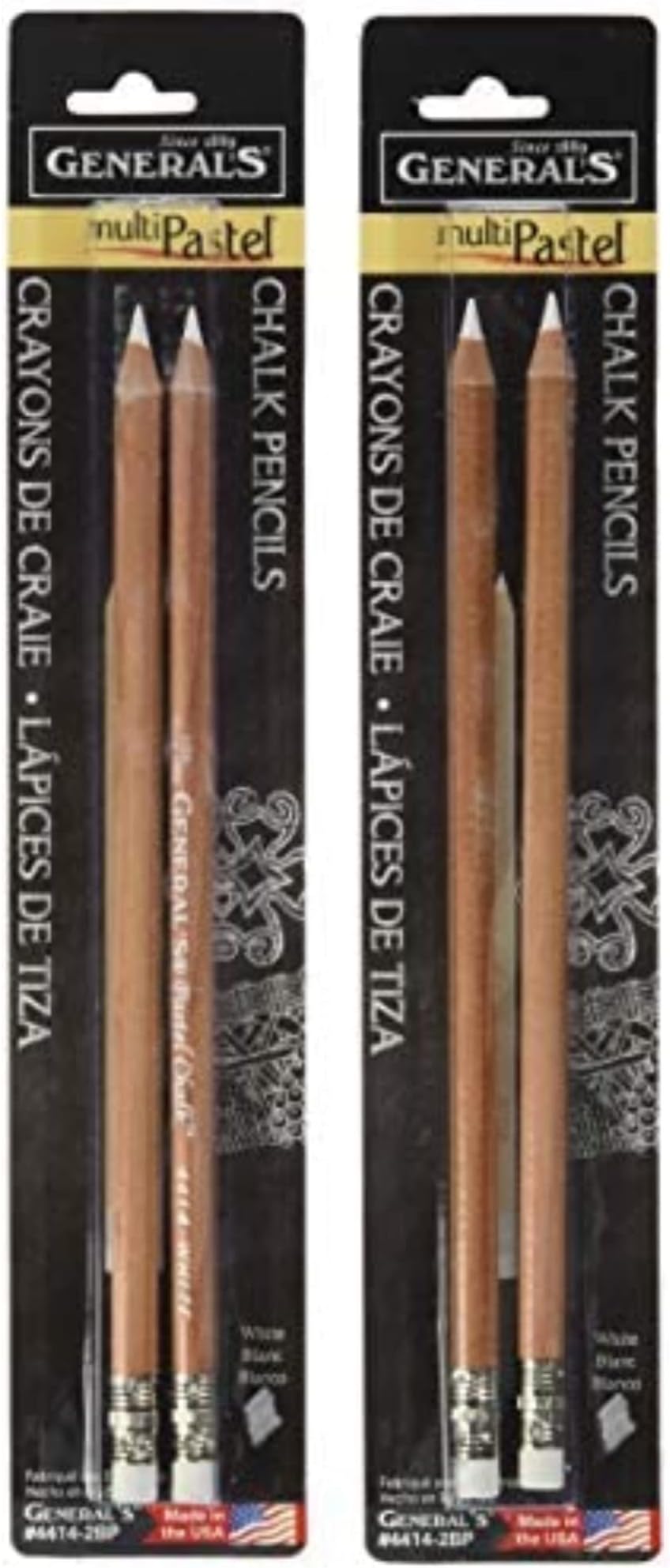 General Pencil PASTEL CHALK PNCLS WHT 2 CD