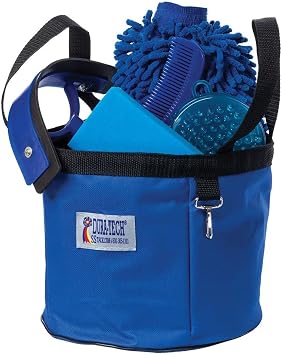 Dura-Tech Wash Tote Kit | Color Royal | Complete Horse Grooming Solution | High Absorbency Sponge Mitt | Curved Sweat Scraper | Jelly Scrubber | Mane & Tail Comb
