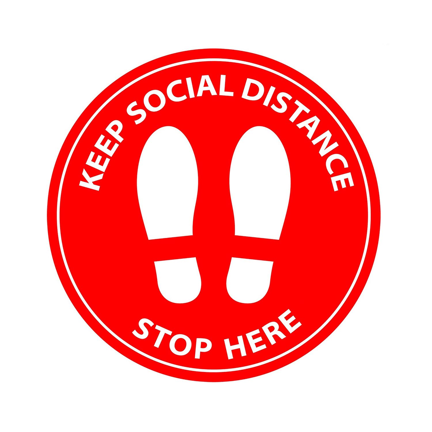 Pack of 10 Social Distancing Floor Stickers 11 inch 6 Feet Apart